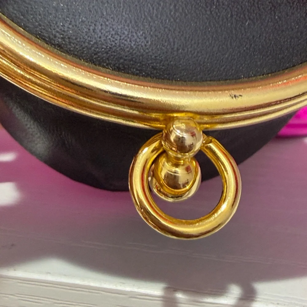 Valentino Garavani Black and Gold Coin Pouch - Picture 9 of 14